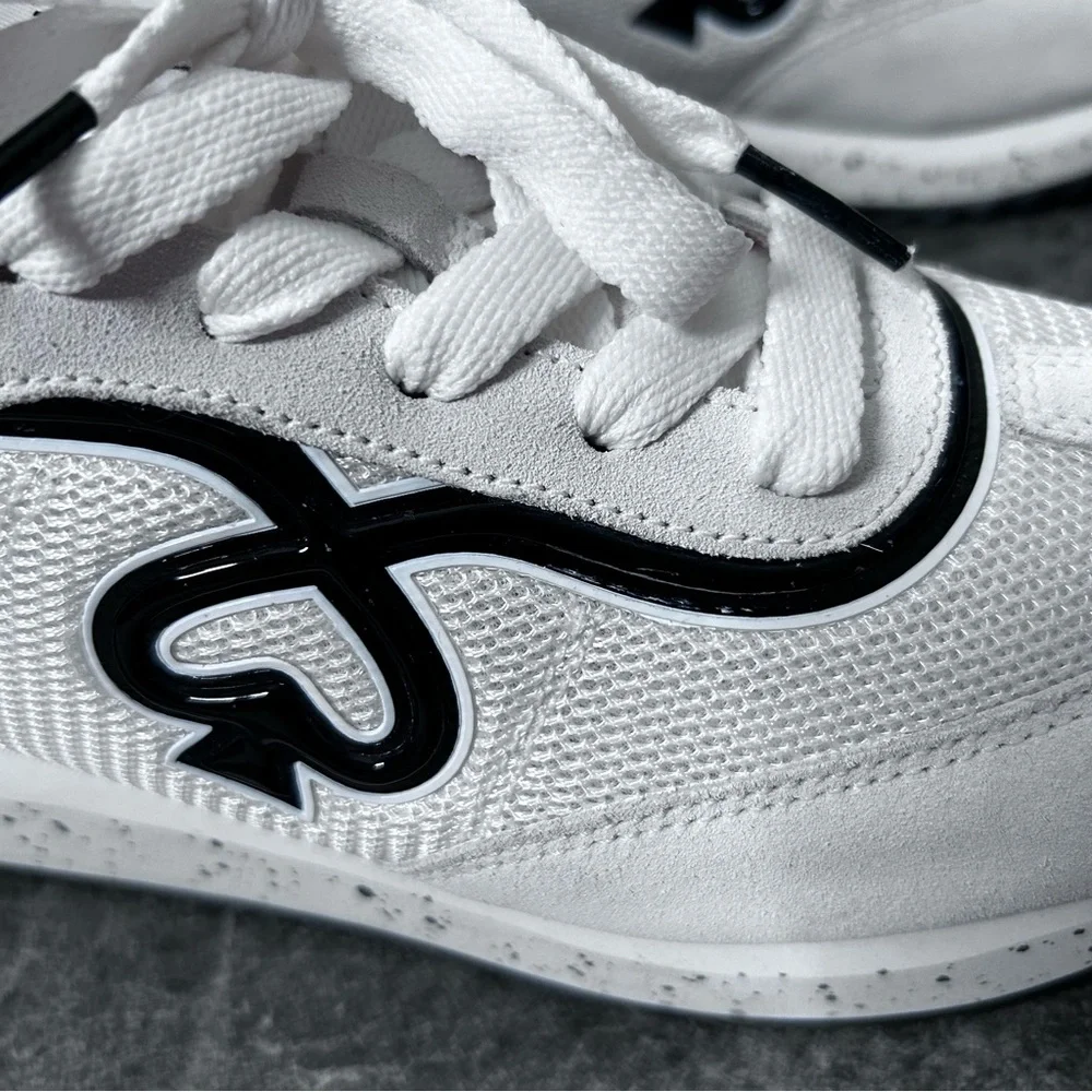 Kate Spade White and Black Brigitte Runner Tennis Shoe Size 7.5 B Retro Style - Picture 5 of 15